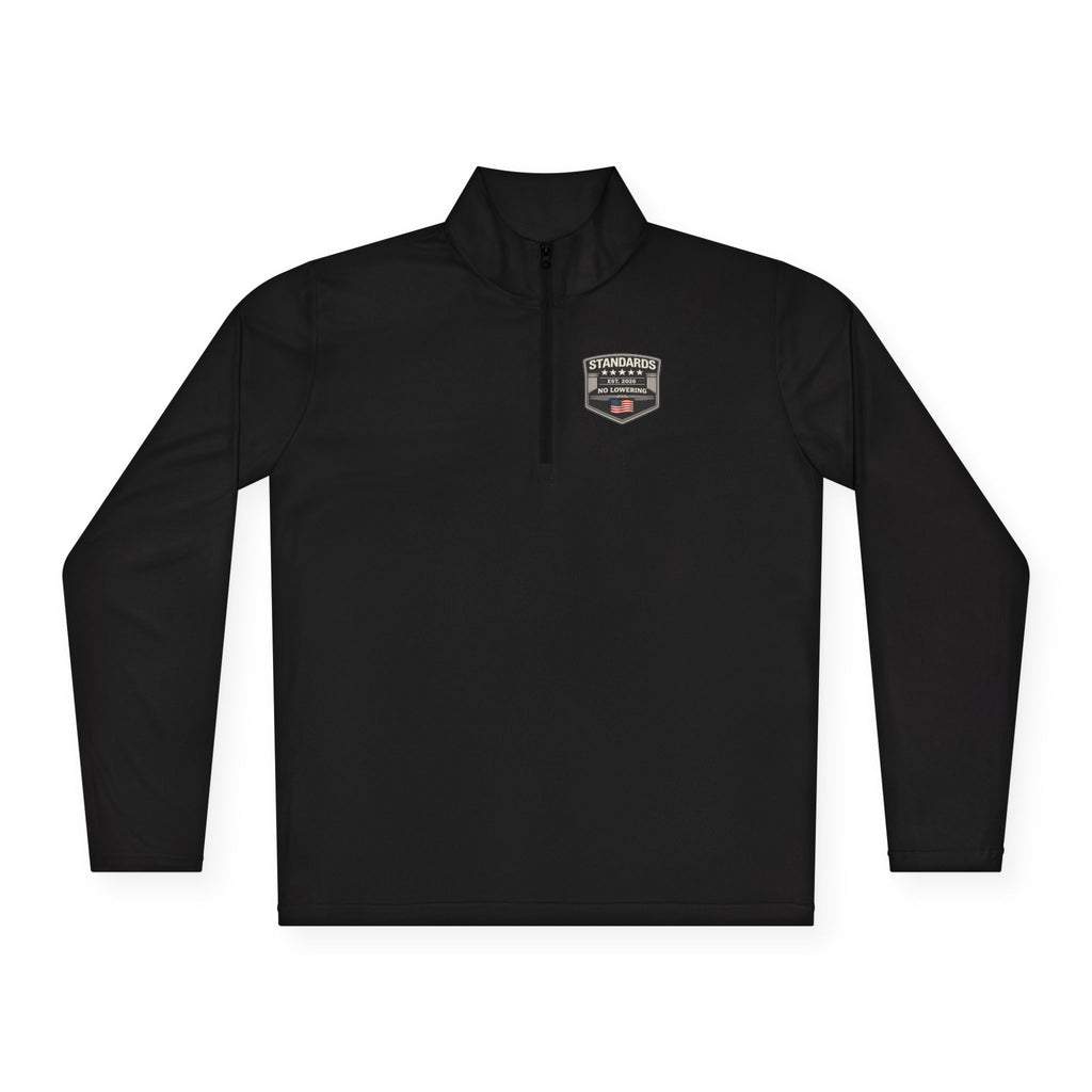 Standards "No Lowering" Quarter-Zip Pullover — Left Chest Badge