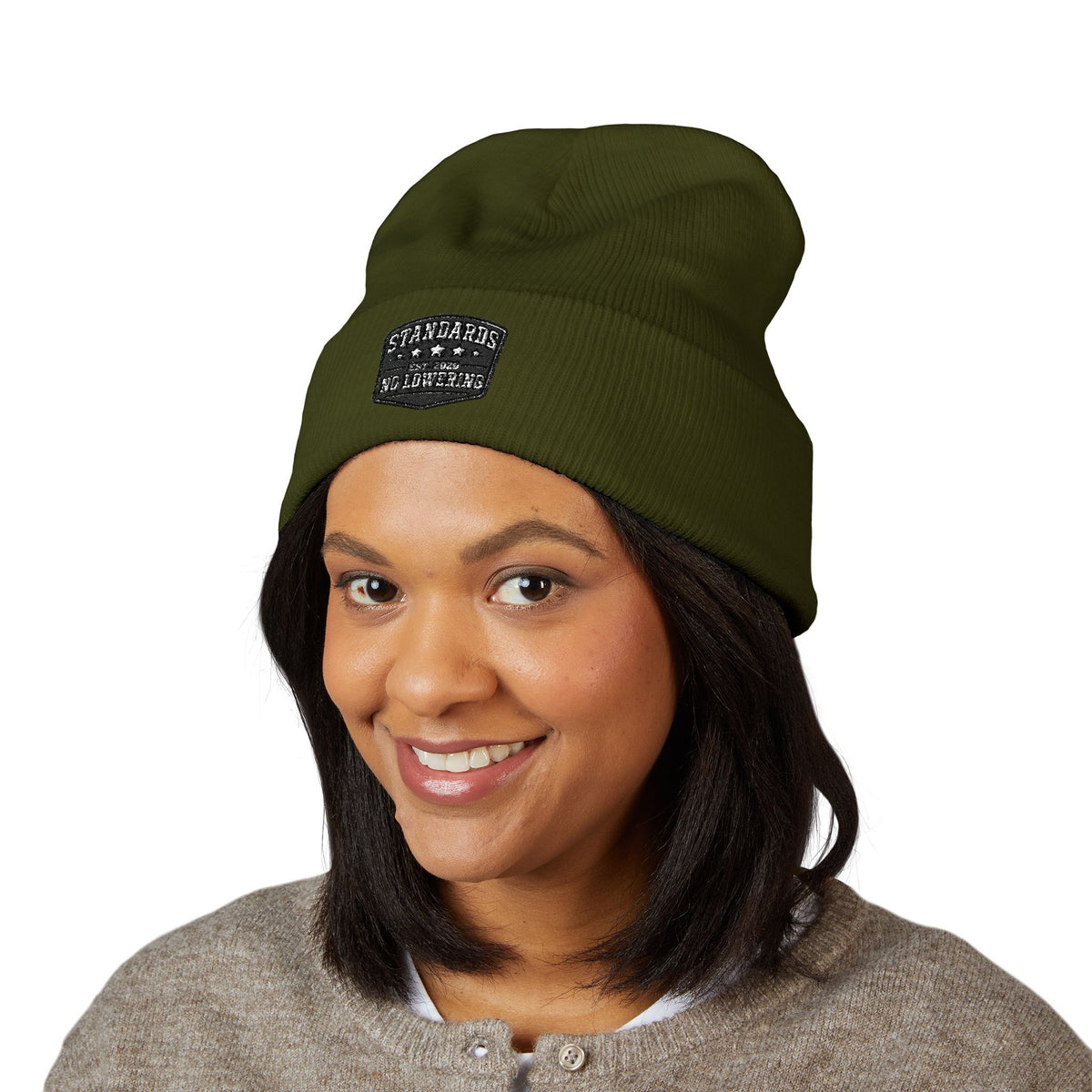 Standards "No Lowering" Embroidered Cuffed Beanie