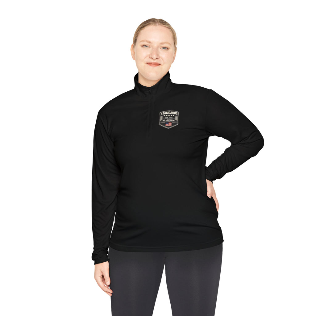 Standards "No Lowering" Quarter-Zip Pullover — Left Chest Badge