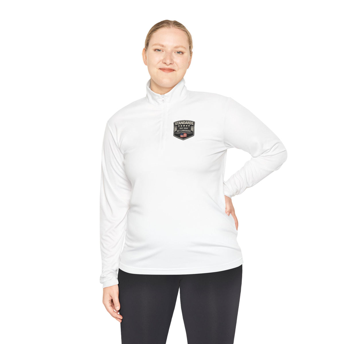 Standards "No Lowering" Quarter-Zip Pullover — Left Chest Badge