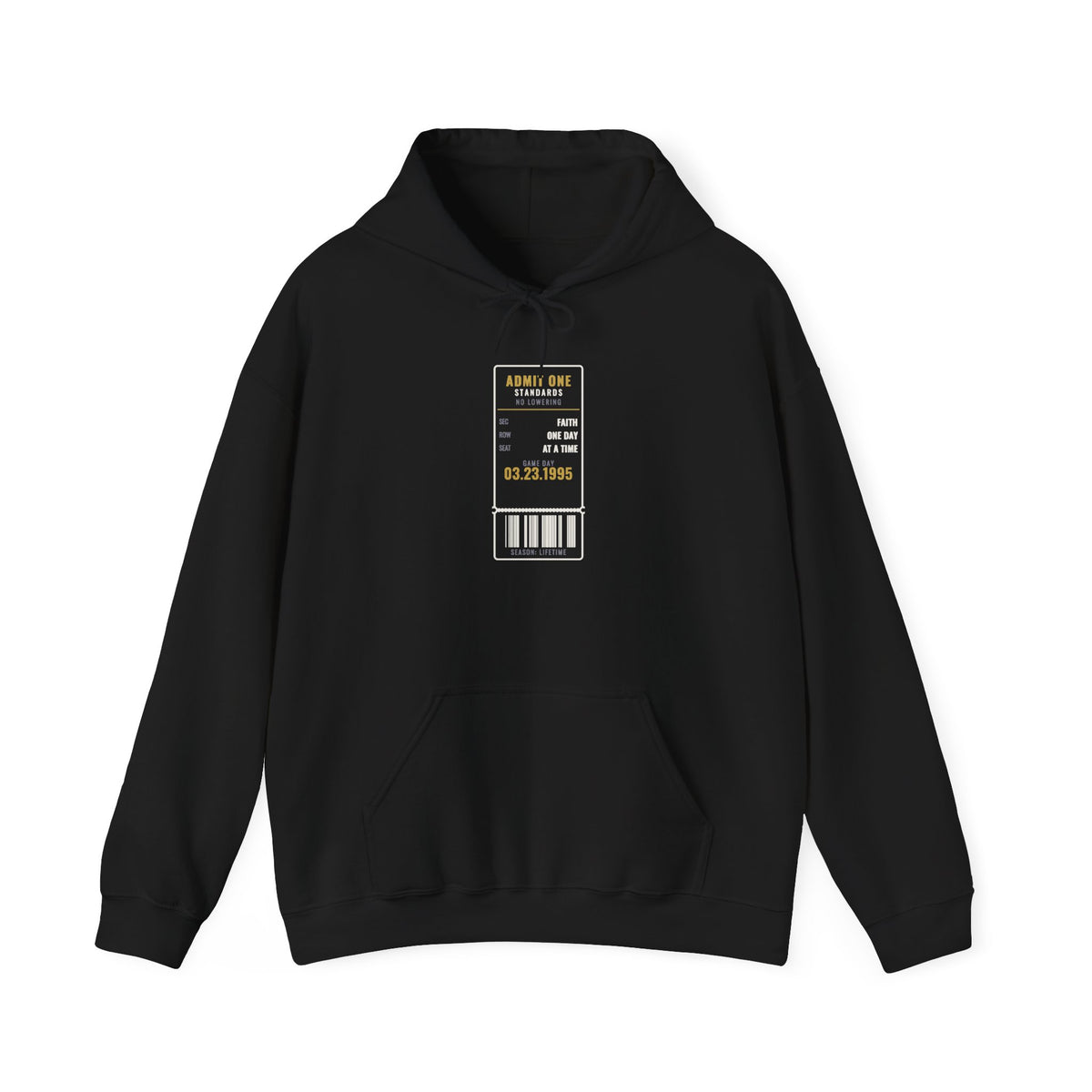 THE TICKET Hoodie — Personalized Sober Date | Admit One
