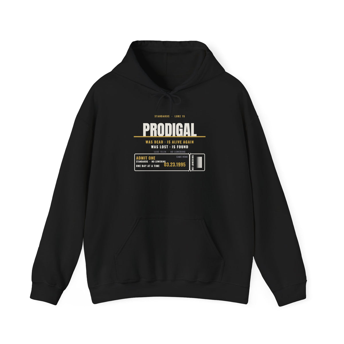 PRODIGAL × TICKET Hoodie — Personalized Sober Date | Luke 15:24
