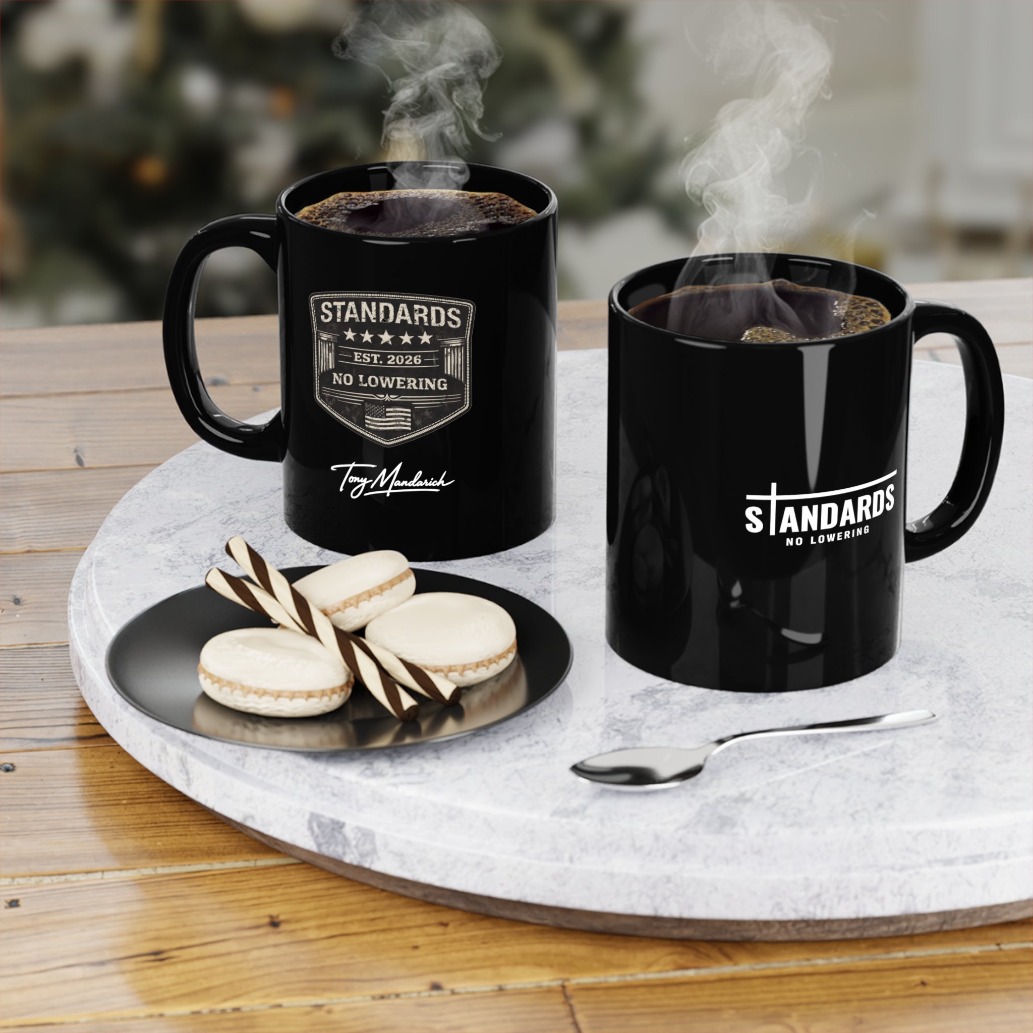 Standards Est. 2026 Coffee Mug — "No Lowering" Black 11oz