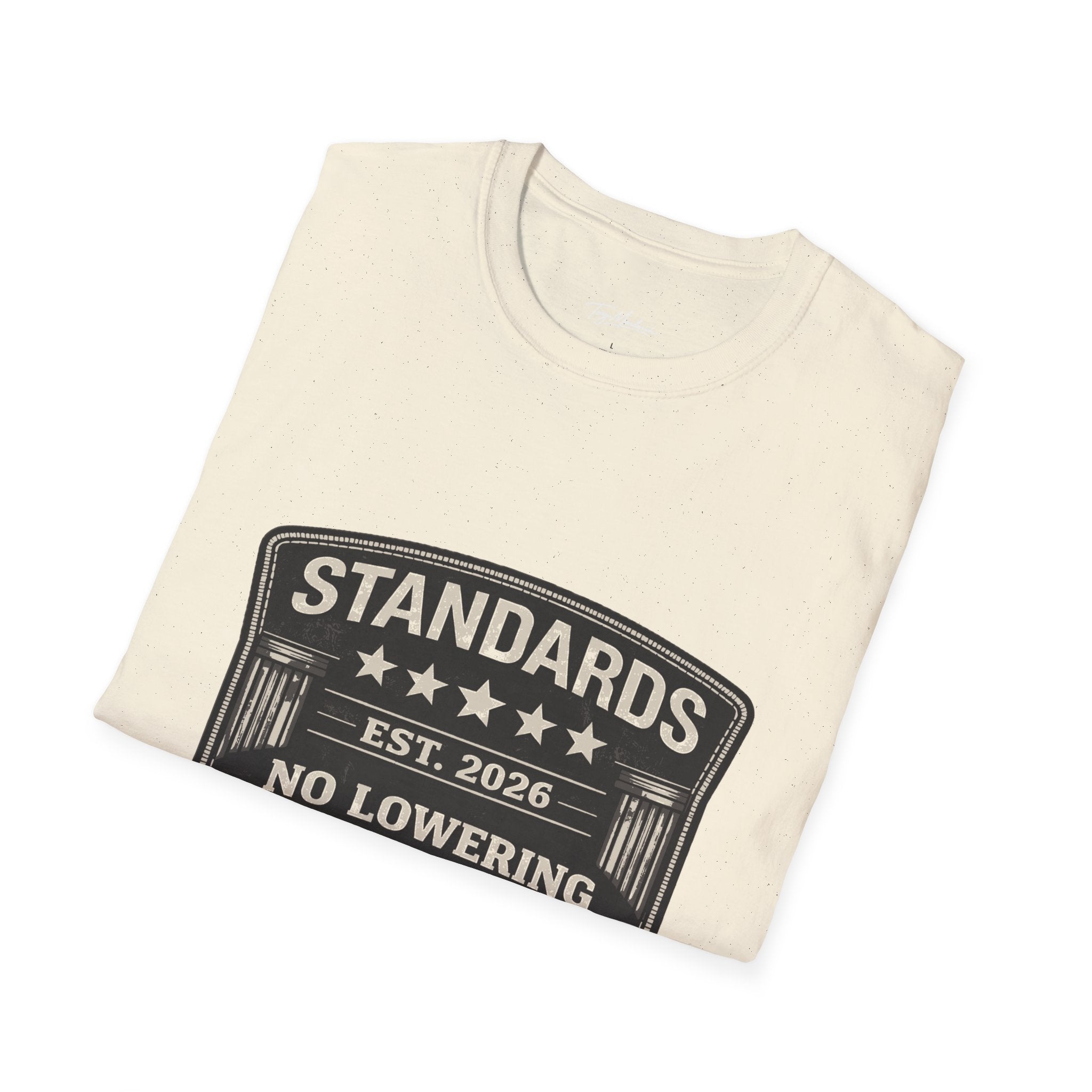 Standards No Lowering T-Shirt – Patriotic Vintage Shield Tee