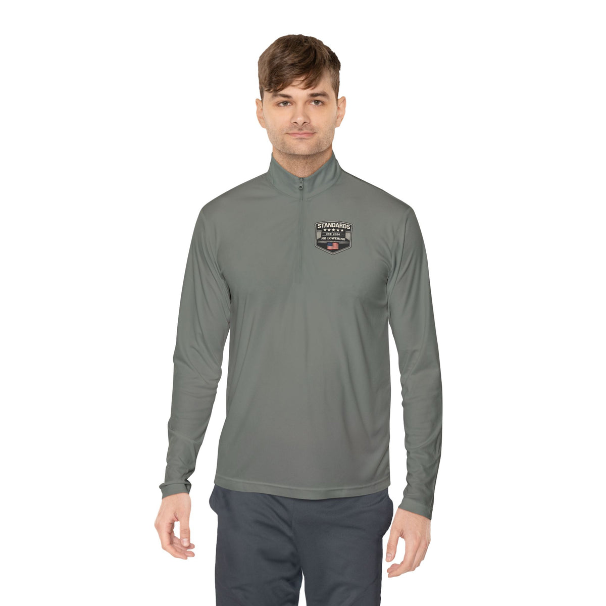 Standards "No Lowering" Quarter-Zip Pullover — Left Chest Badge