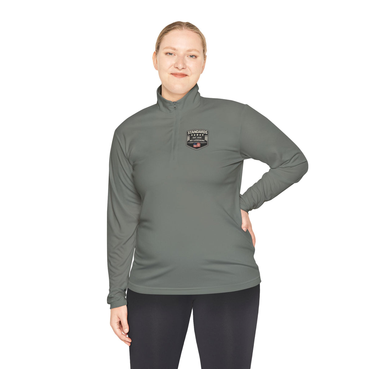 Standards "No Lowering" Quarter-Zip Pullover — Left Chest Badge