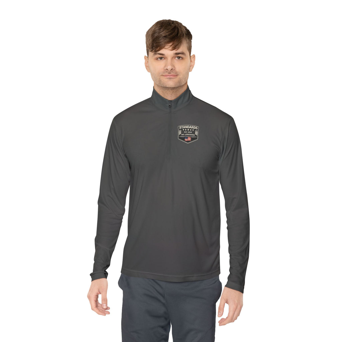 Standards "No Lowering" Quarter-Zip Pullover — Left Chest Badge