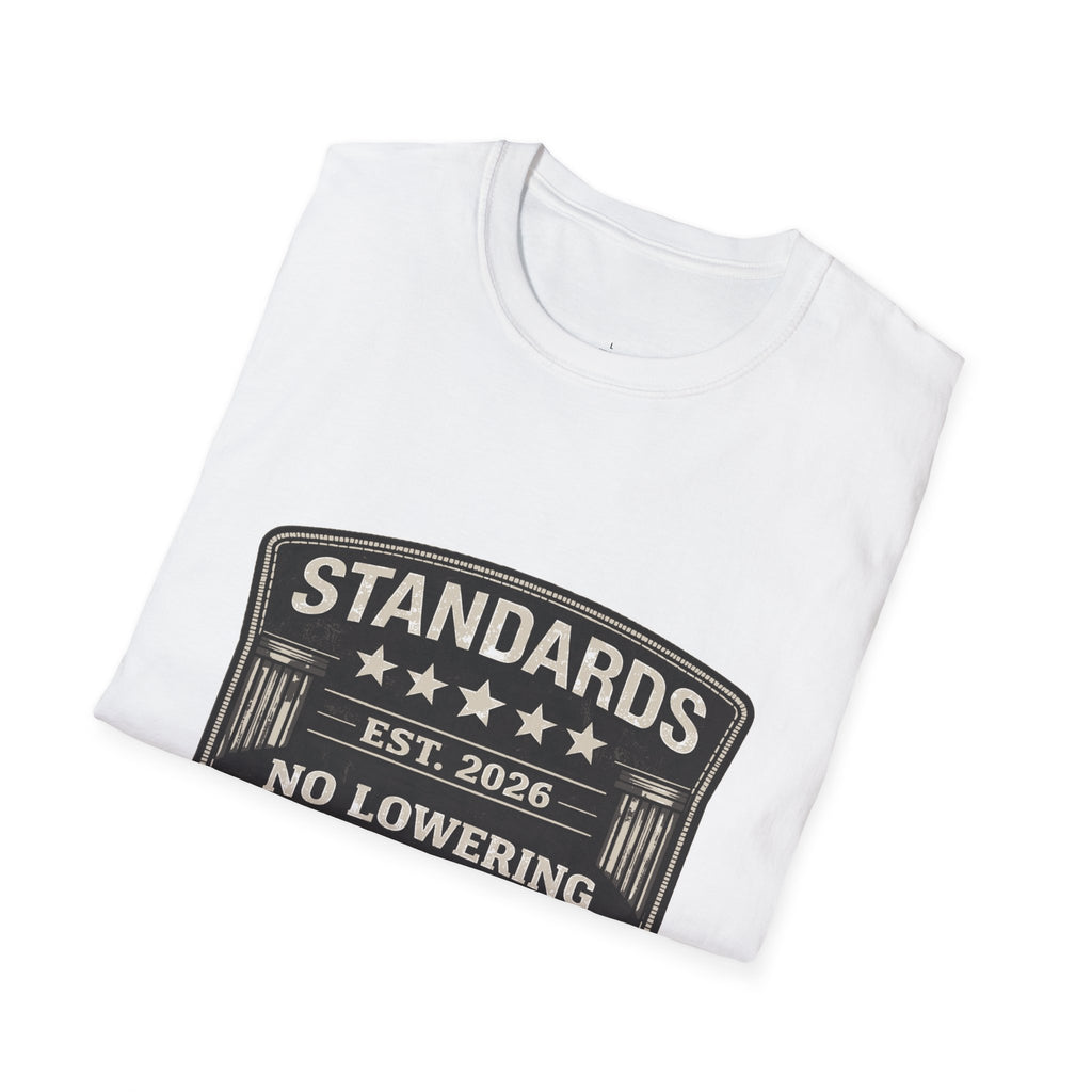 Standards No Lowering T-Shirt – Patriotic Vintage Shield Tee