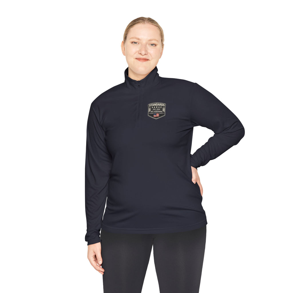 Standards "No Lowering" Quarter-Zip Pullover — Left Chest Badge