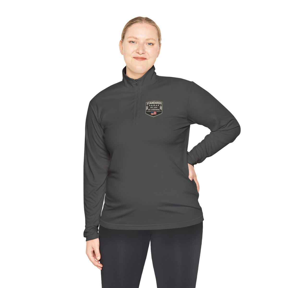 Standards "No Lowering" Quarter-Zip Pullover — Left Chest Badge